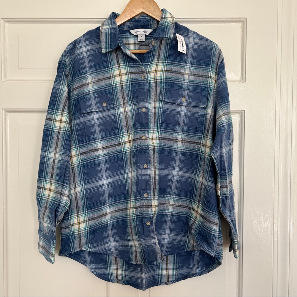 Old Navy Boyfriend Shirt Flannel Size M